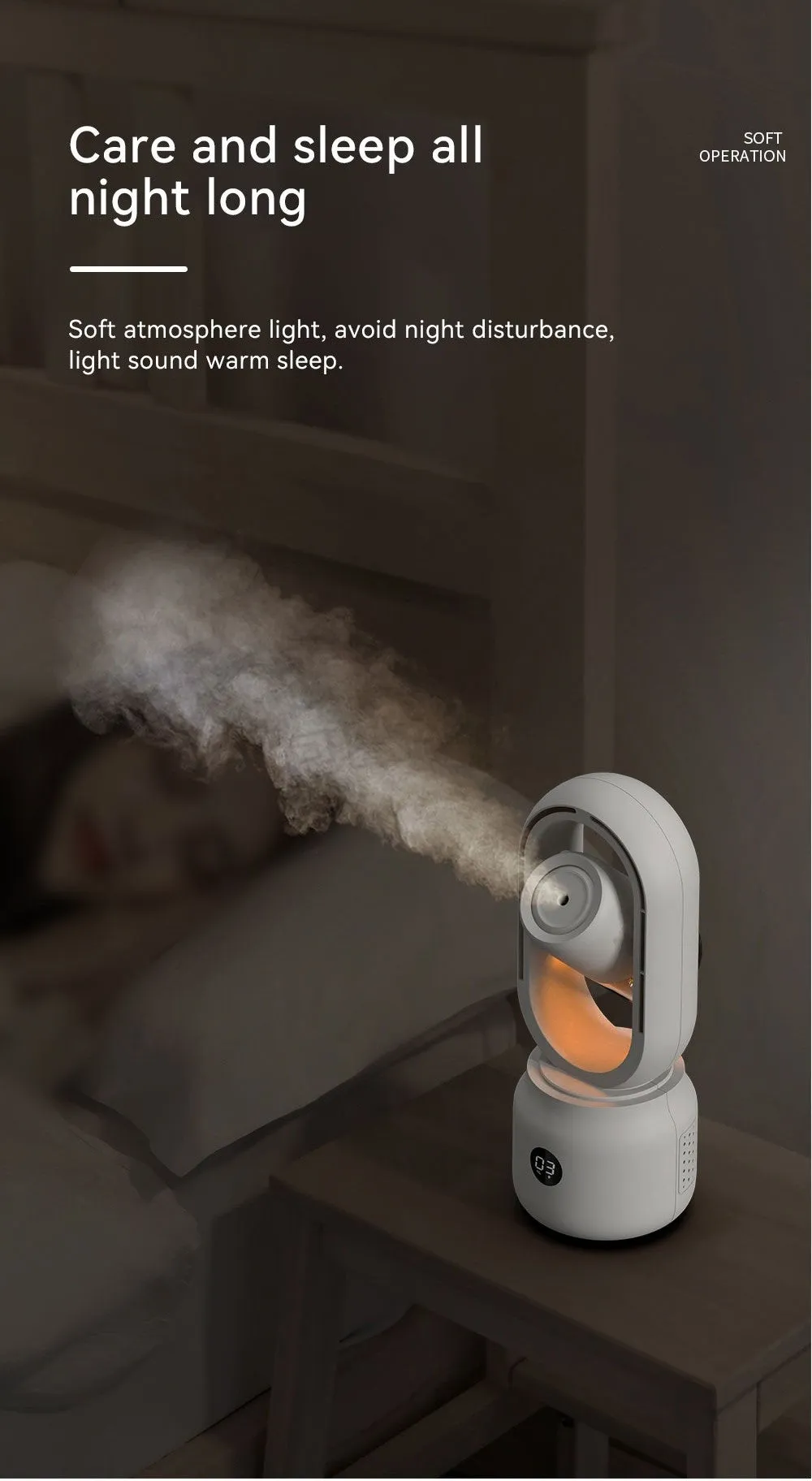 Multi-Functional Leafless Jet Fan Water Spray Vertical Summer Ultrasonic Cooling Humidifier Fan | HX87