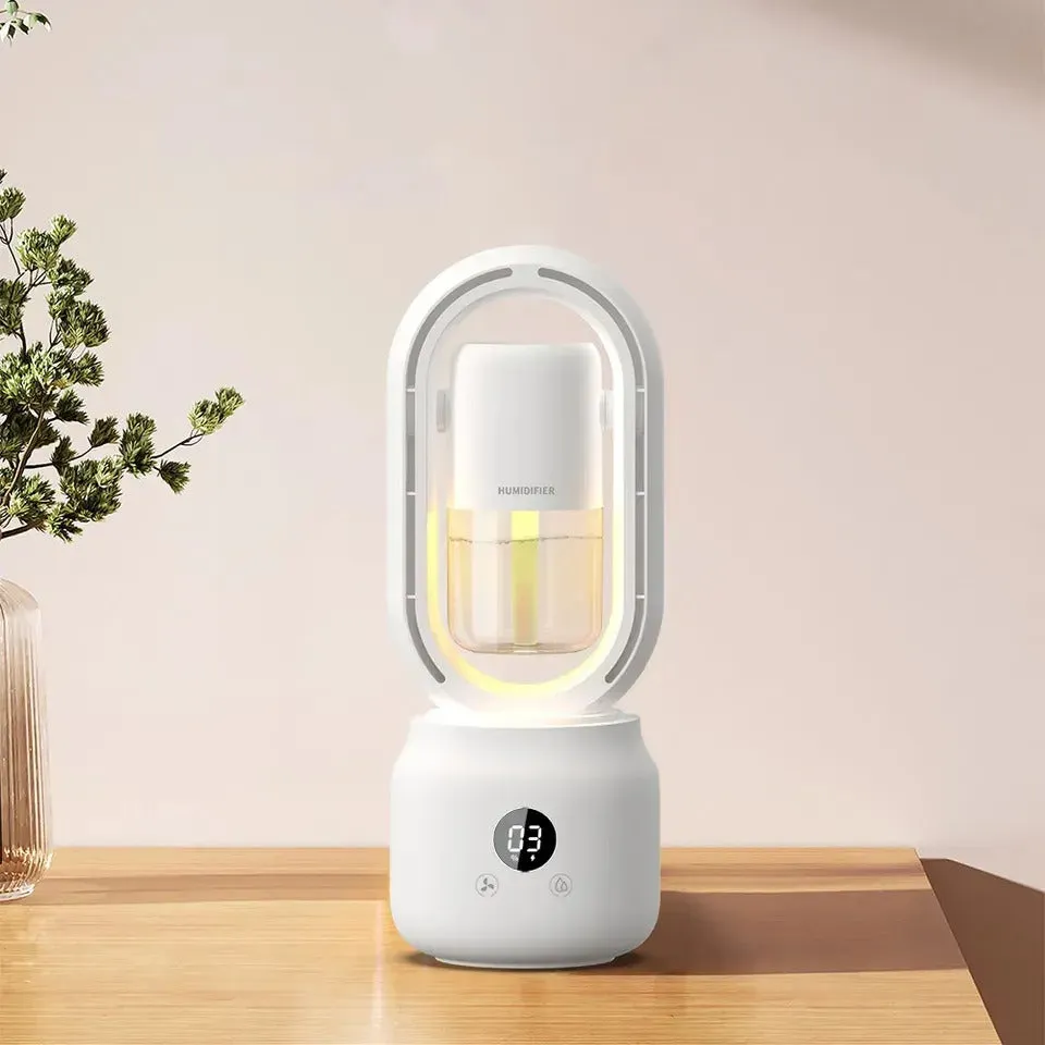 Multi-Functional Leafless Jet Fan Water Spray Vertical Summer Ultrasonic Cooling Humidifier Fan | HX87