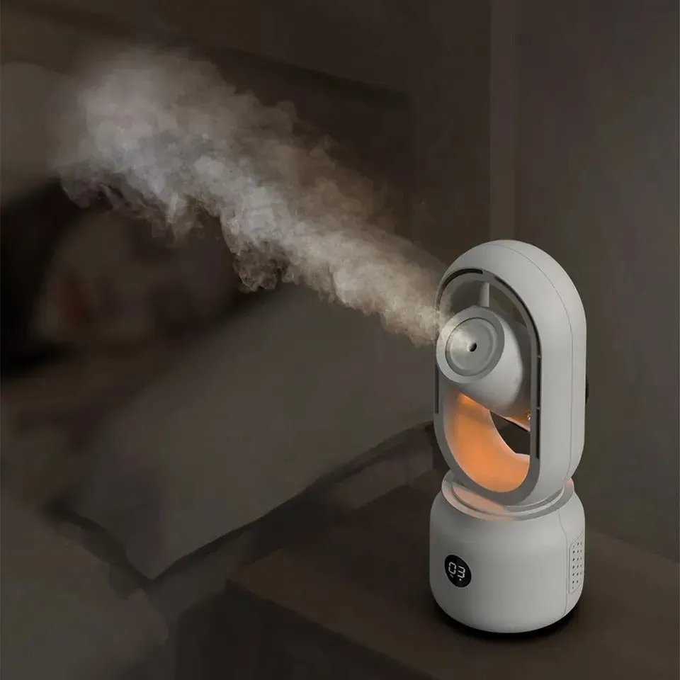 Multi-Functional Leafless Jet Fan Water Spray Vertical Summer Ultrasonic Cooling Humidifier Fan | HX87