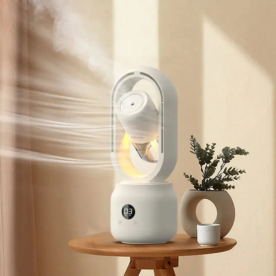 Multi-Functional Leafless Jet Fan Water Spray Vertical Summer Ultrasonic Cooling Humidifier Fan | HX87