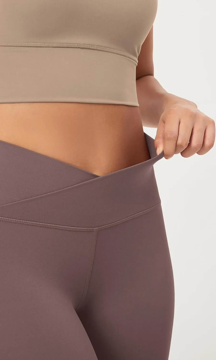 ODODOS 2 Pack Buttery Soft Cross Waist Leggings for Women, ODCLOUD 25" / 28" Crossover Lounge Yoga Pants