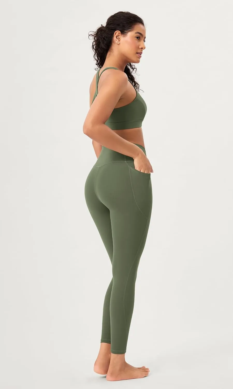ODODOS 2 Pack Buttery Soft Cross Waist Leggings with Pockets for Women, ODCLOUD 25" / 28" Crossover Lounge Yoga Pants