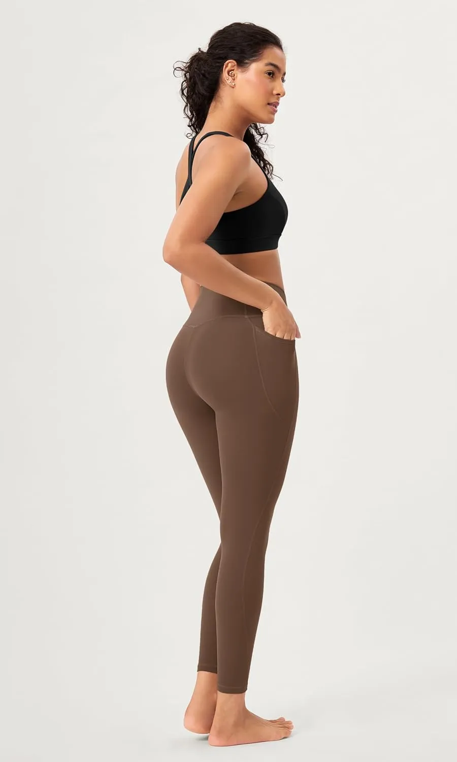 ODODOS Buttery Soft Cross Waist Leggings with Pockets for Women, ODCLOUD 25" / 28" Crossover Lounge Yoga Pants