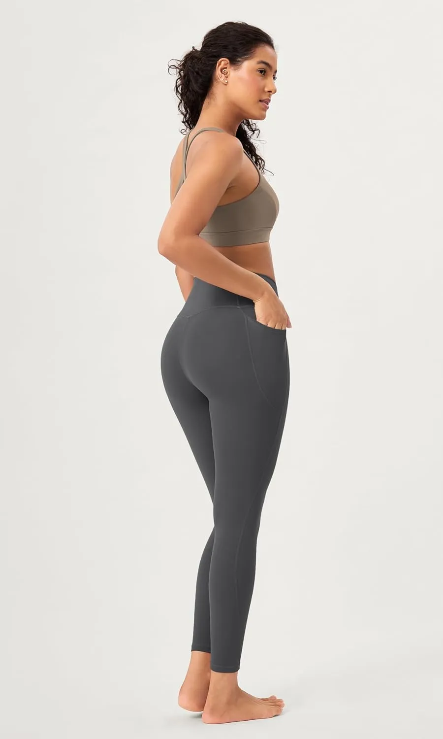 ODODOS Buttery Soft Cross Waist Leggings with Pockets for Women, ODCLOUD 25" / 28" Crossover Lounge Yoga Pants