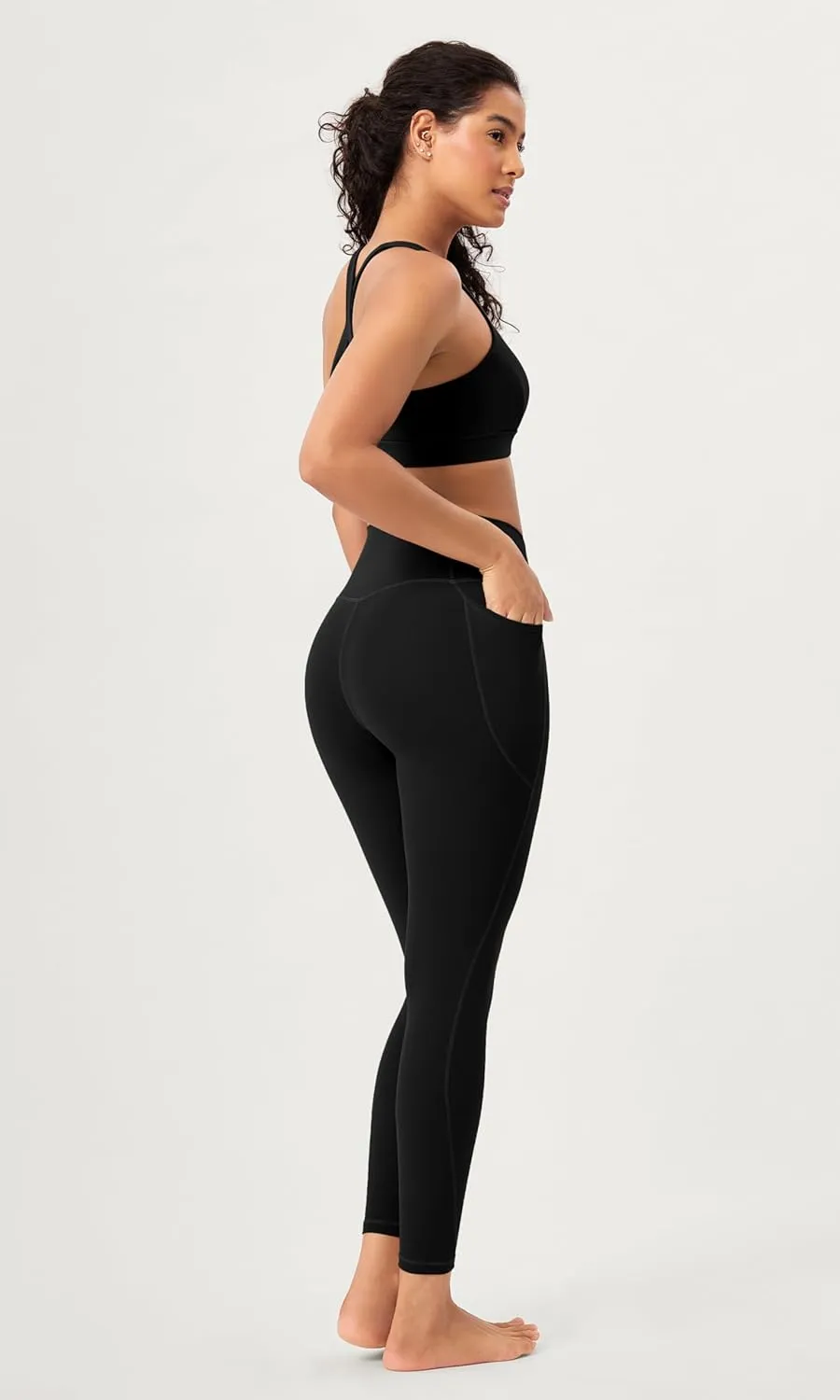 ODODOS Buttery Soft Cross Waist Leggings with Pockets for Women, ODCLOUD 25" / 28" Crossover Lounge Yoga Pants