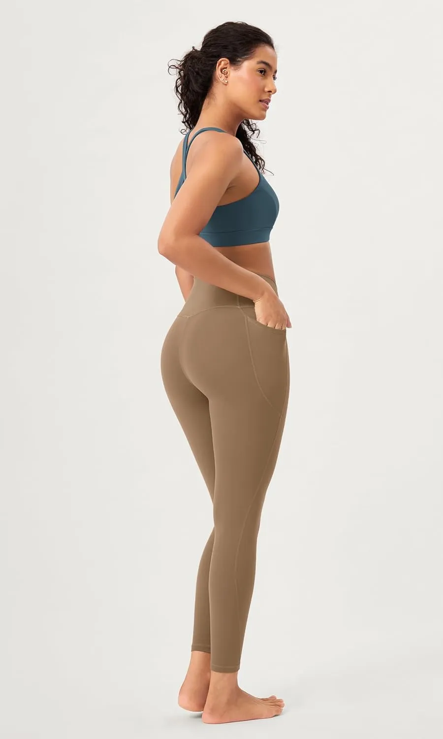 ODODOS Buttery Soft Cross Waist Leggings with Pockets for Women, ODCLOUD 25" / 28" Crossover Lounge Yoga Pants