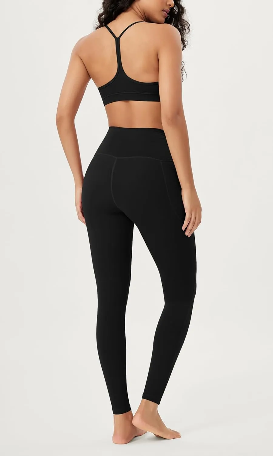 ODODOS Cloud Feeling Gathered Cross Waist Leggings with Pockets for Women 25" / 28" Crossover Lounge Yoga Pants