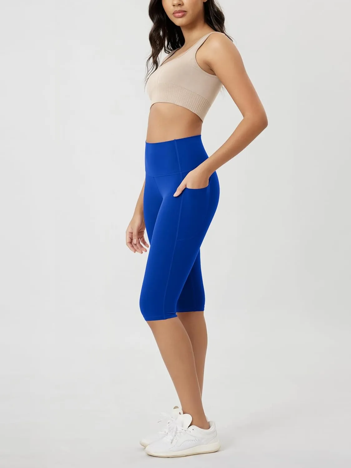 ODODOS ODCLOUD Buttery Soft Lounge Yoga Capris with Pockets for Women, 14" / 19" / 21" High Waist Capri Leggings