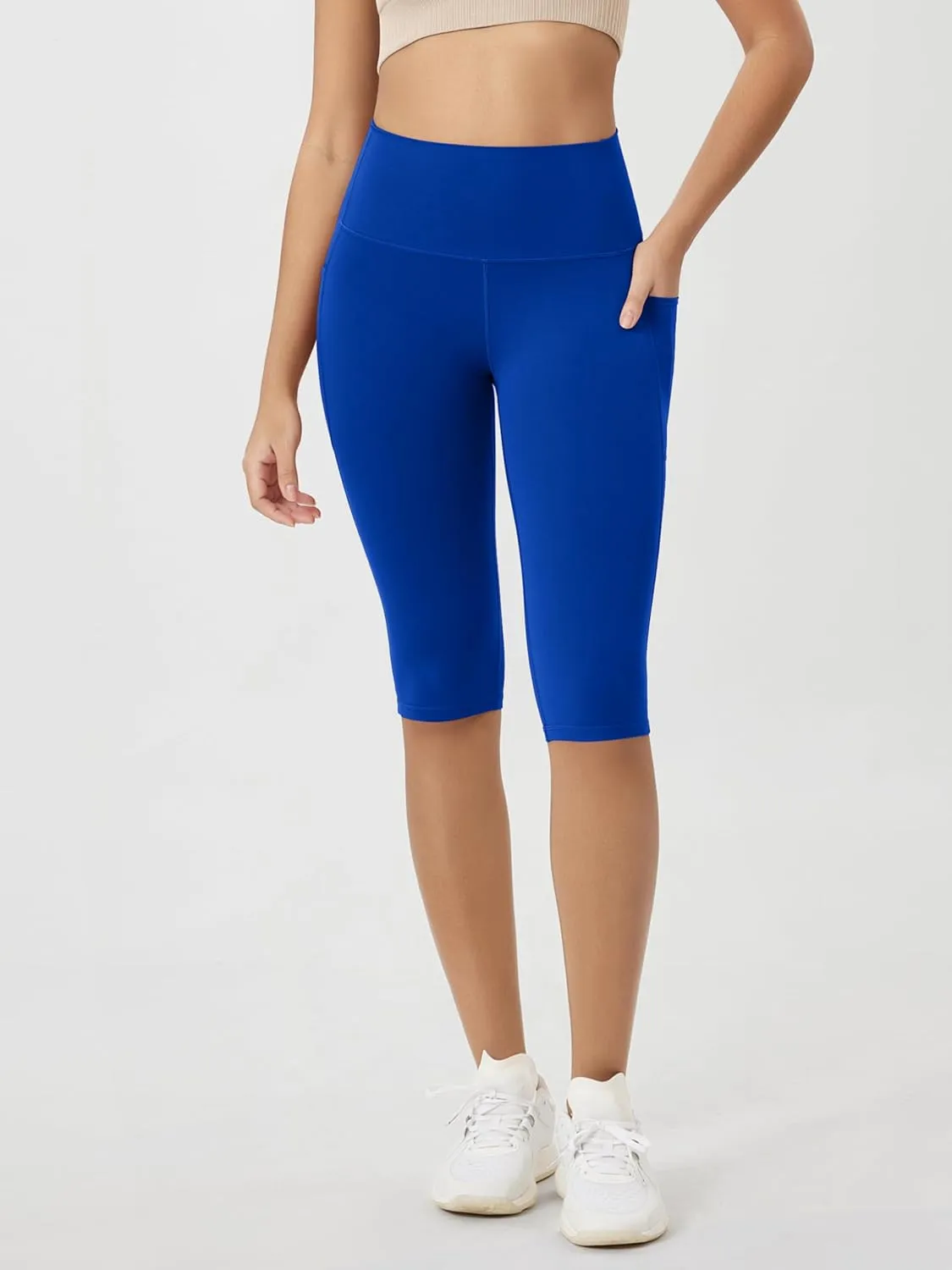 ODODOS ODCLOUD Buttery Soft Lounge Yoga Capris with Pockets for Women, 14" / 19" / 21" High Waist Capri Leggings