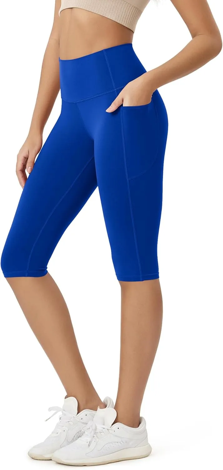 ODODOS ODCLOUD Buttery Soft Lounge Yoga Capris with Pockets for Women, 14" / 19" / 21" High Waist Capri Leggings