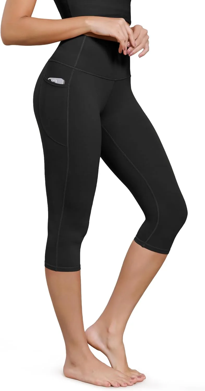 ODODOS ODCLOUD Buttery Soft Lounge Yoga Capris with Pockets for Women, 14" / 19" / 21" High Waist Capri Leggings