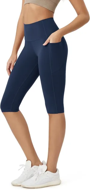 ODODOS ODCLOUD Buttery Soft Lounge Yoga Capris with Pockets for Women, 14" / 19" / 21" High Waist Capri Leggings