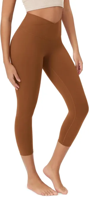 ODODOS ODCLOUD Crossover 7/8 Leggings with Back Pocket for Women, 23" / 25" / 28" V High Wasit Lounge Yoga Pants