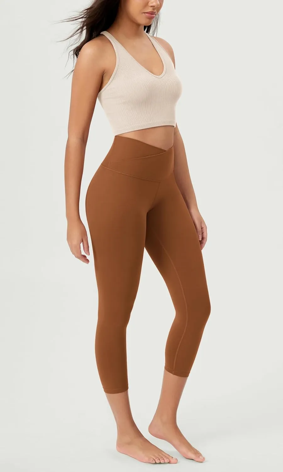 ODODOS ODCLOUD Crossover 7/8 Leggings with Back Pocket for Women, 23" / 25" / 28" V High Wasit Lounge Yoga Pants