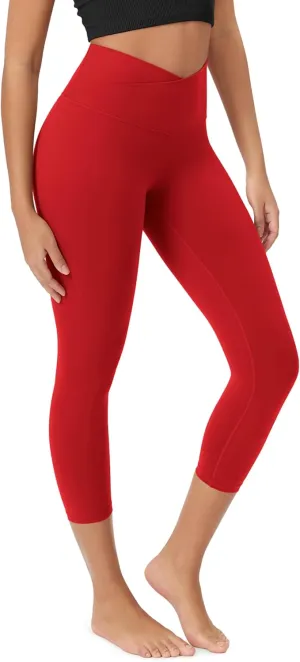 ODODOS ODCLOUD Crossover 7/8 Leggings with Back Pocket for Women, 23" / 25" / 28" V High Wasit Lounge Yoga Pants