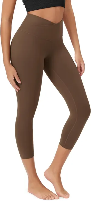 ODODOS ODCLOUD Crossover 7/8 Leggings with Back Pocket for Women, 23" / 25" / 28" V High Wasit Lounge Yoga Pants