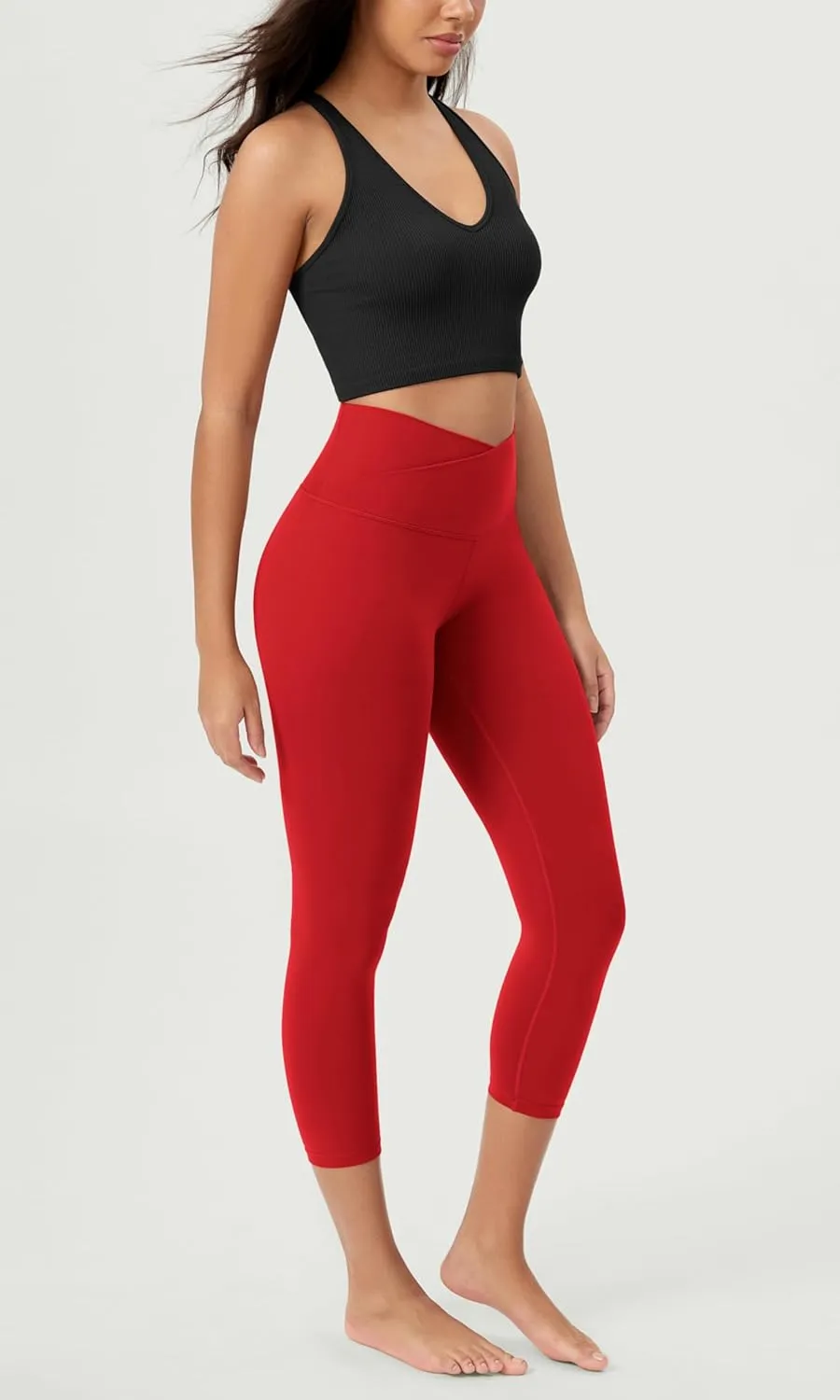 ODODOS ODCLOUD Crossover 7/8 Leggings with Back Pocket for Women, 23" / 25" / 28" V High Wasit Lounge Yoga Pants