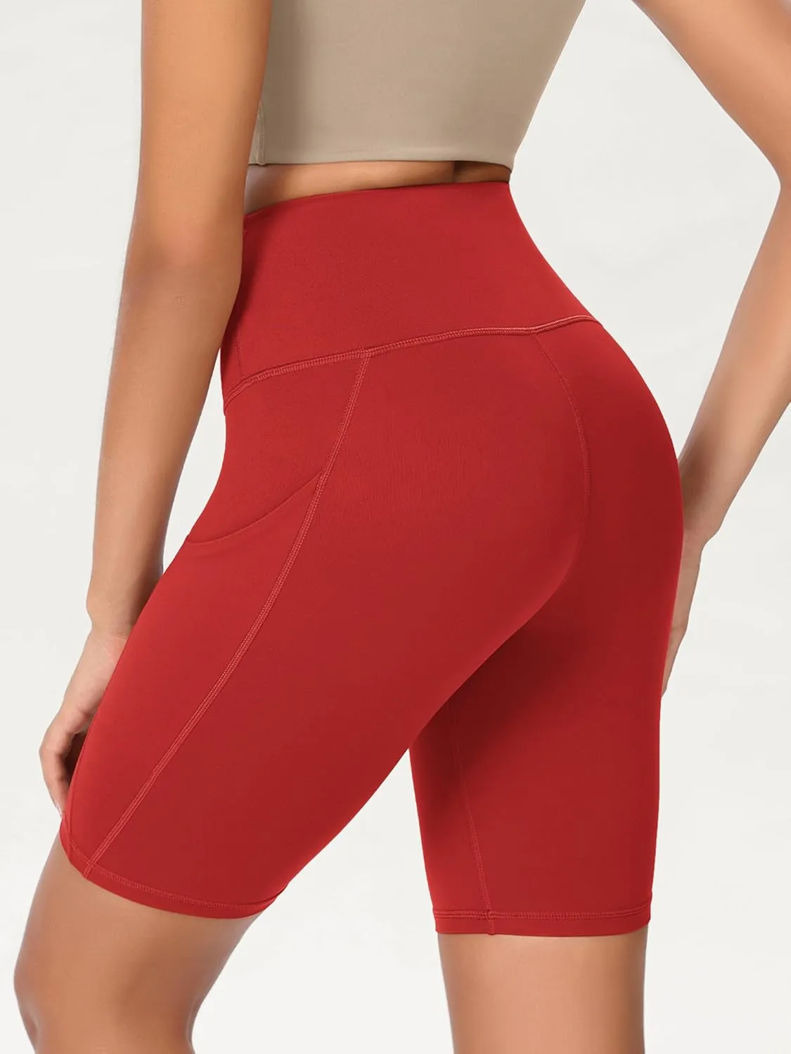 ODODOS Women's Tummy Control Biker Shorts 2.0 with Pockets High Waist Athletic Workout Yoga Shorts-5" / 8" / 10" Inseam