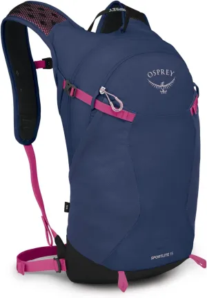 Osprey Sportlite 15L Unisex Lightweight Hiking Backpack, Alkaline/Hotspot Pink
