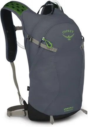Osprey Sportlite 15L Unisex Lightweight Hiking Backpack with Hydraulics Reservoir, Tungsten/Grey Wolf