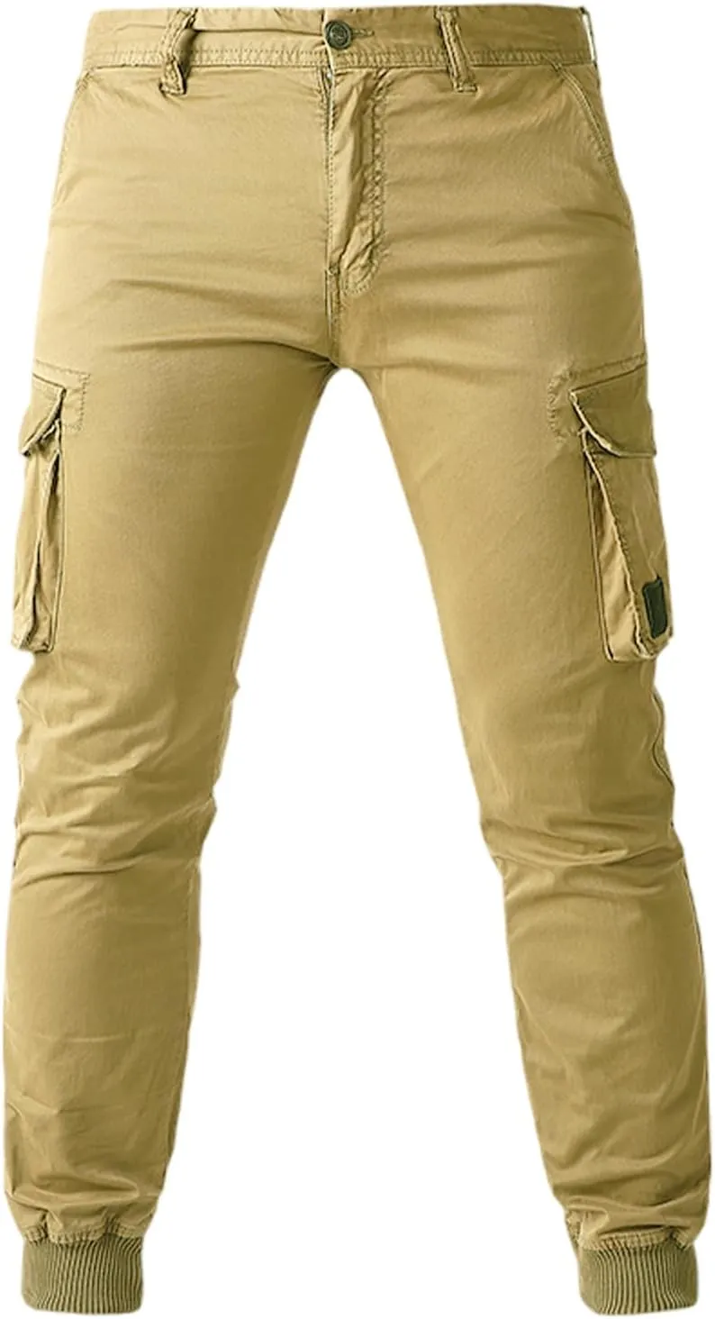 Outdoor Hiking Pants Men Workout Cargo Pants Slim Fit Stretchy Tactical Joggers Lightweight Quick Dry Water Resistan