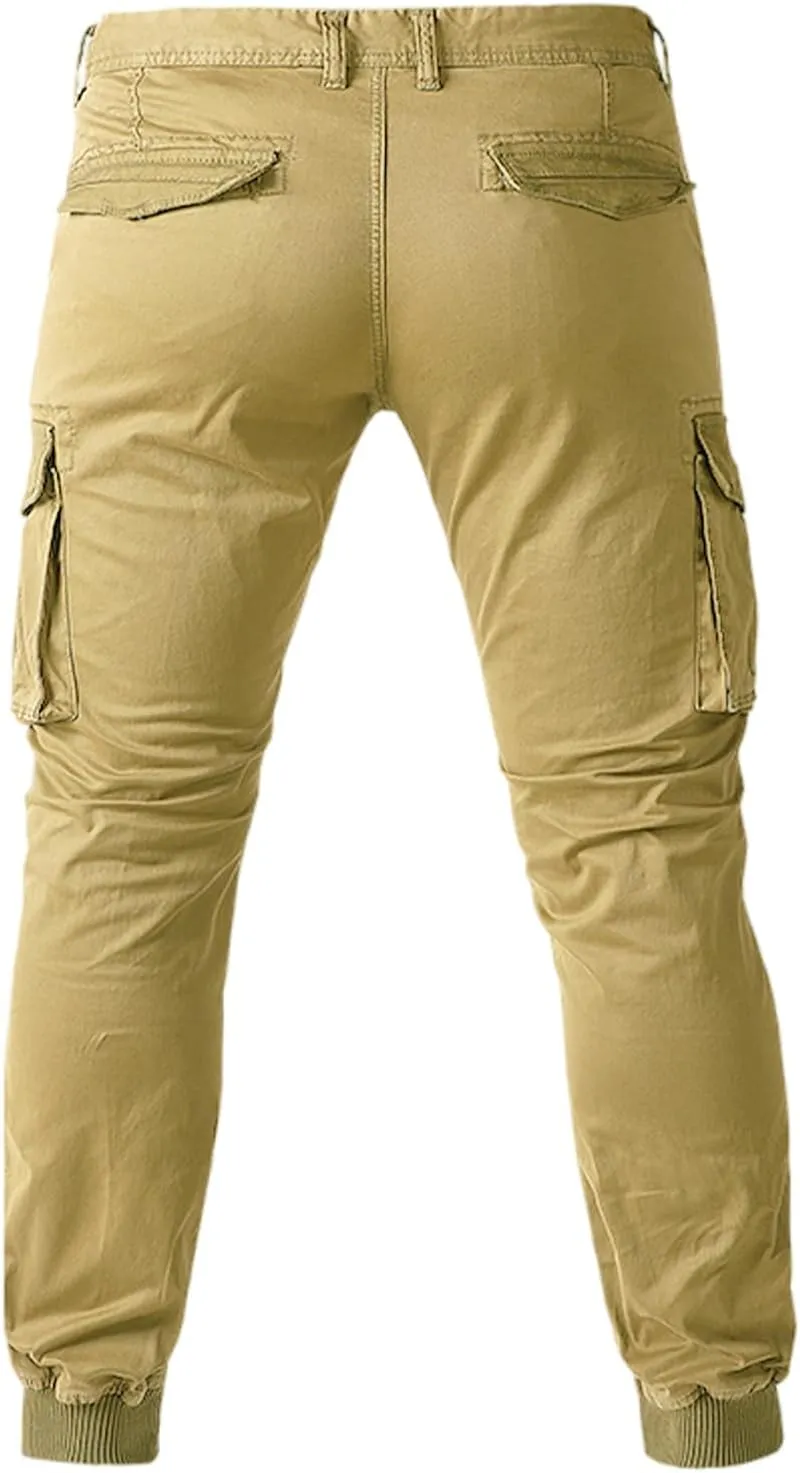 Outdoor Hiking Pants Men Workout Cargo Pants Slim Fit Stretchy Tactical Joggers Lightweight Quick Dry Water Resistan