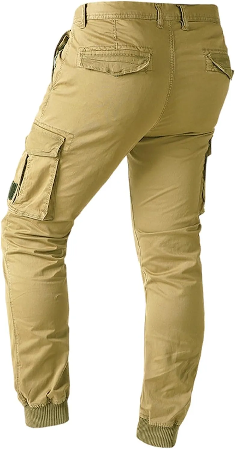 Outdoor Hiking Pants Men Workout Cargo Pants Slim Fit Stretchy Tactical Joggers Lightweight Quick Dry Water Resistan