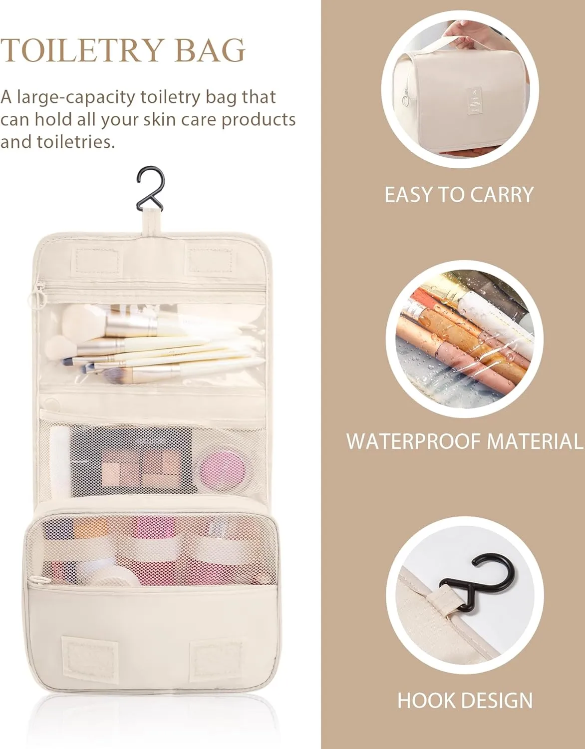 Packing Cubes 10 PCS, Mesh Breathable Luggage Organizers Bags, Packing Organizers, Durable Travel Essentials Bags Set, Travel Packing Organizers, Beige