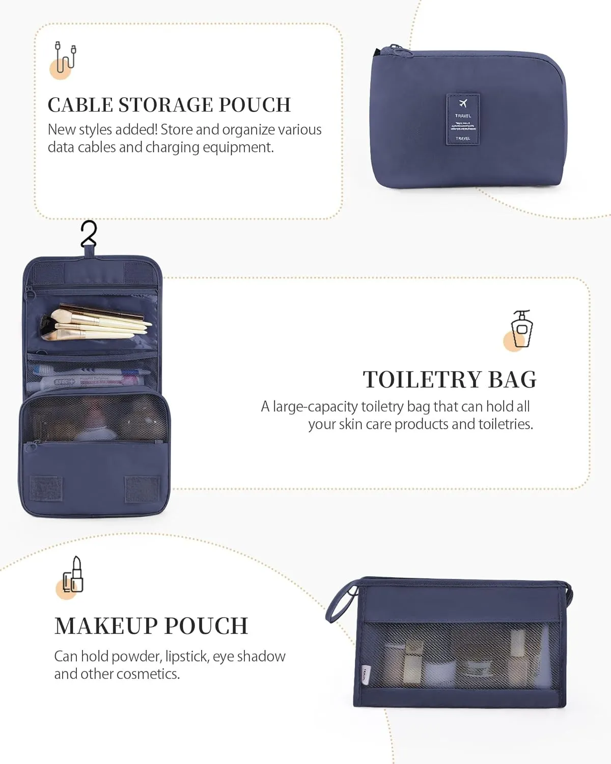Packing Cubes 11 PCS, Mesh Breathable Luggage Organizers Bags, Packing Organizers, Durable Travel Essentials Bags Set, Travel Packing Organizers, Navy blue