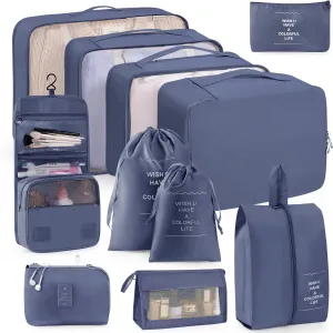 Packing Cubes 11 PCS, Mesh Breathable Luggage Organizers Bags, Packing Organizers, Durable Travel Essentials Bags Set, Travel Packing Organizers, Navy blue