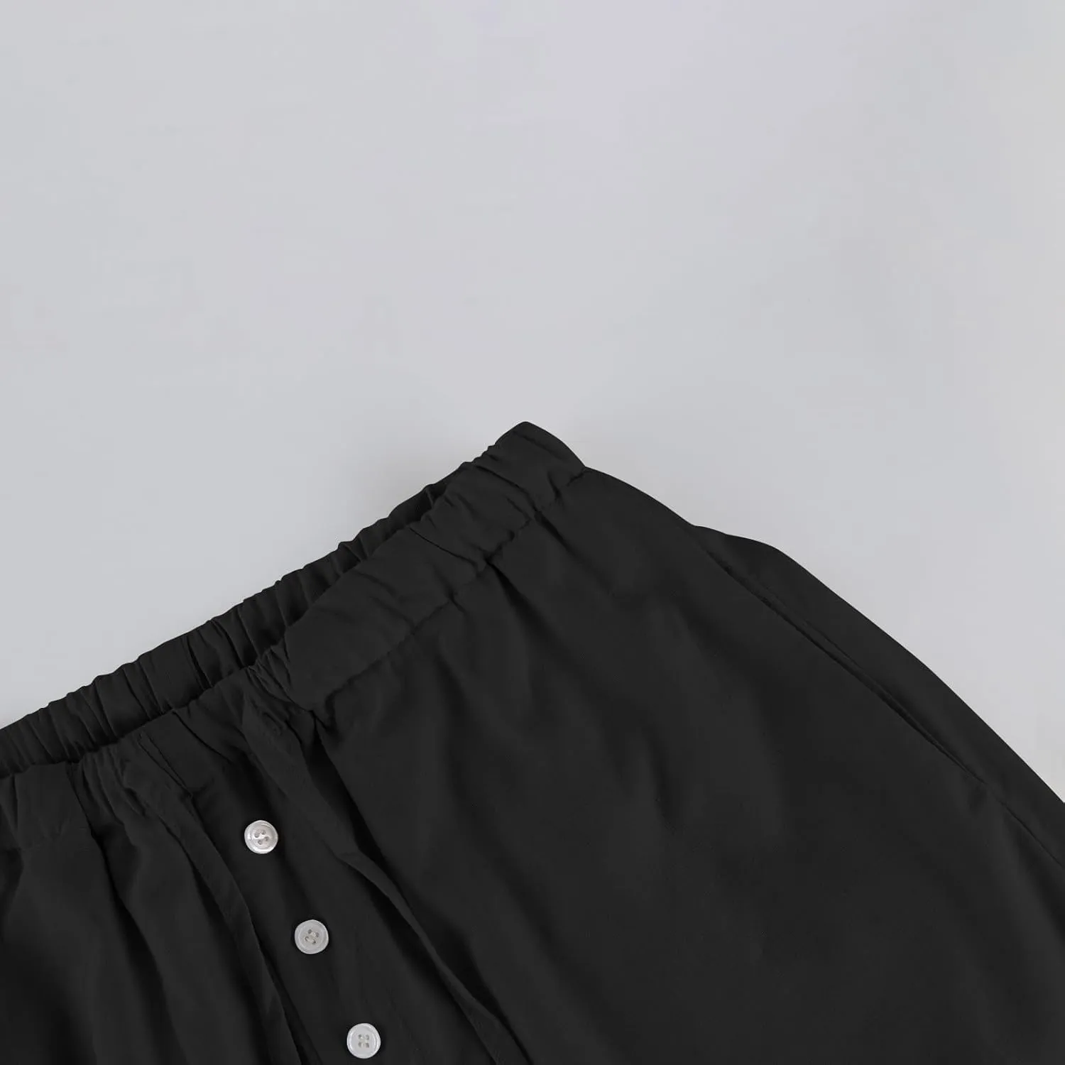 Palazzo Pants for Women Dressy Linen High Waisted Summer Loose Pants Drawstring Button Down Pocket Solid Baggy Trouser