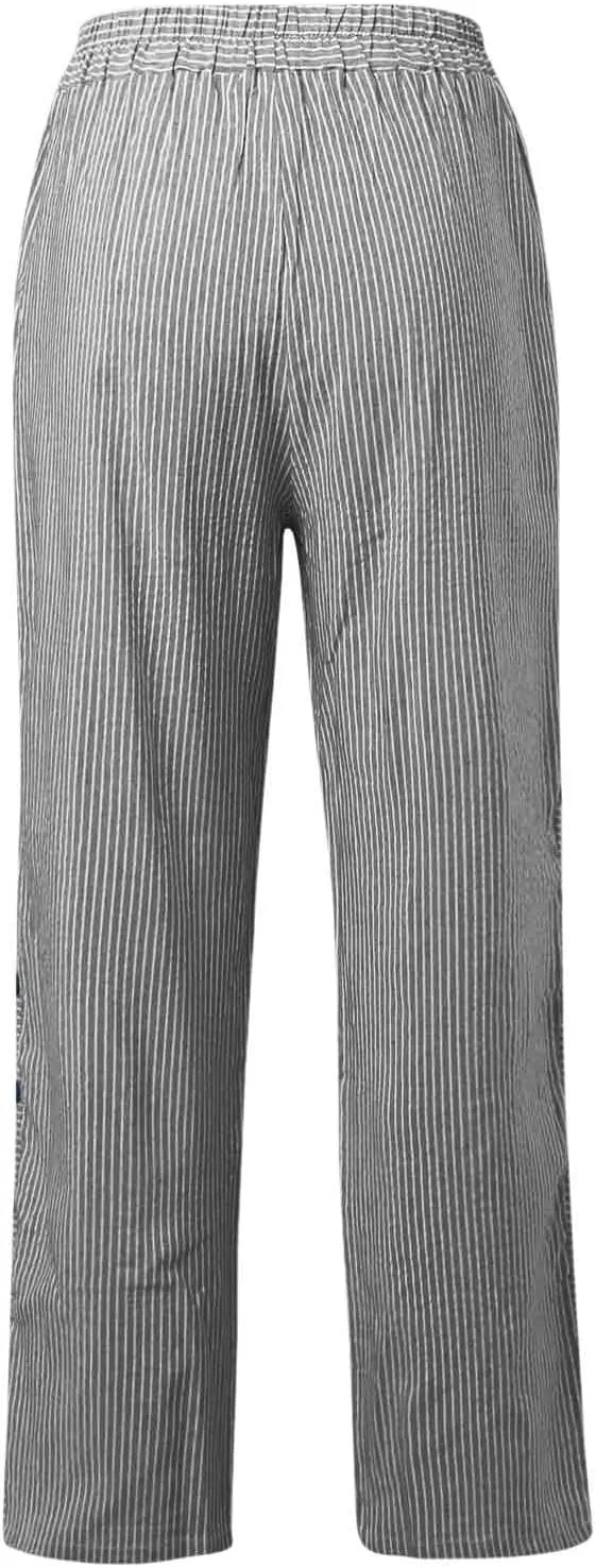 Pants for Women, Peasant Pants Straight Leg Linen Summer Casual Trendy Women