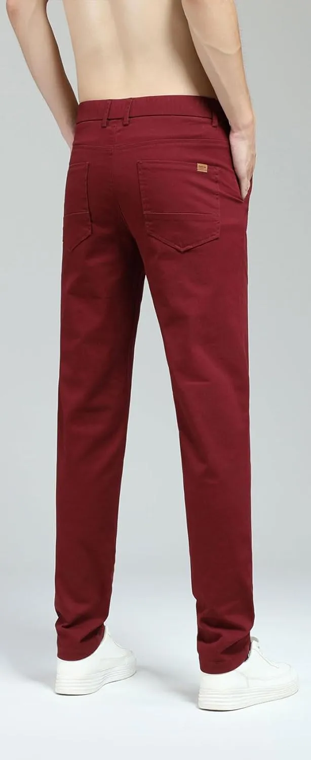 Plaid&Plain Men's Skinny Stretchy Khaki Pants Colored Pants Slim Fit Slacks Tapered Trousers
