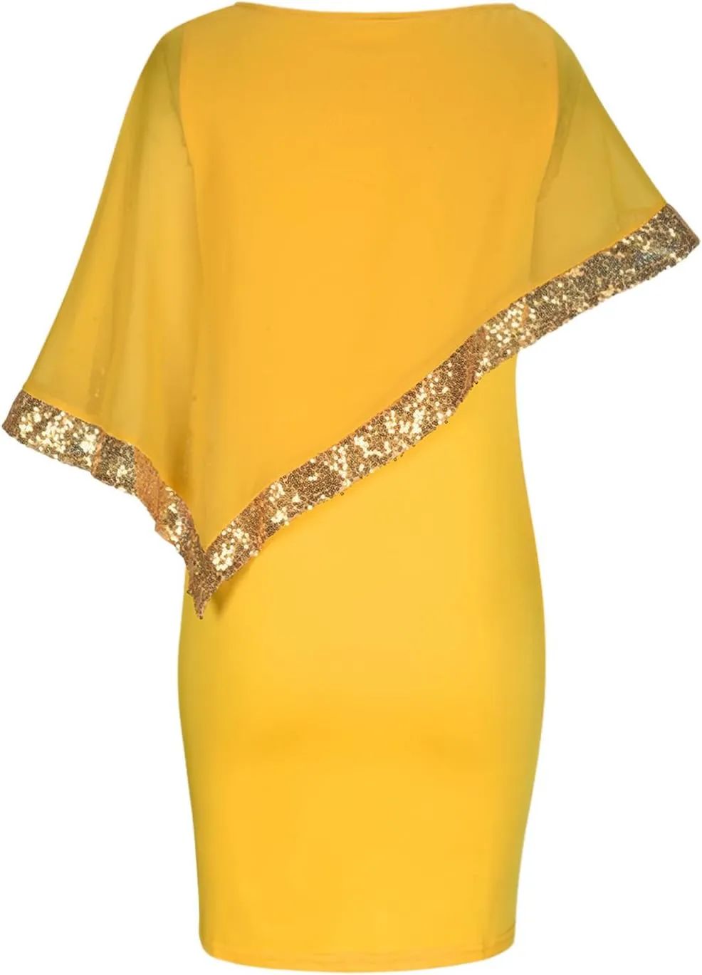 Plus Size Cape Dresses for Women with Metallic Trim Chiffon Overlay Bodycon Pencil Dress Wedding Cocktail Party Dress