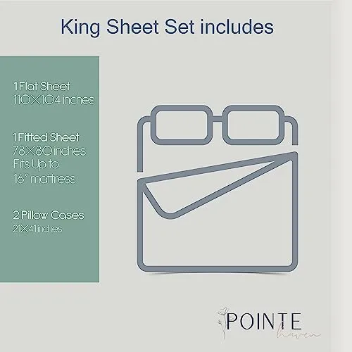Pointehaven Flannel Deep Pocket Set with Oversized Flat Sheet, King, White
