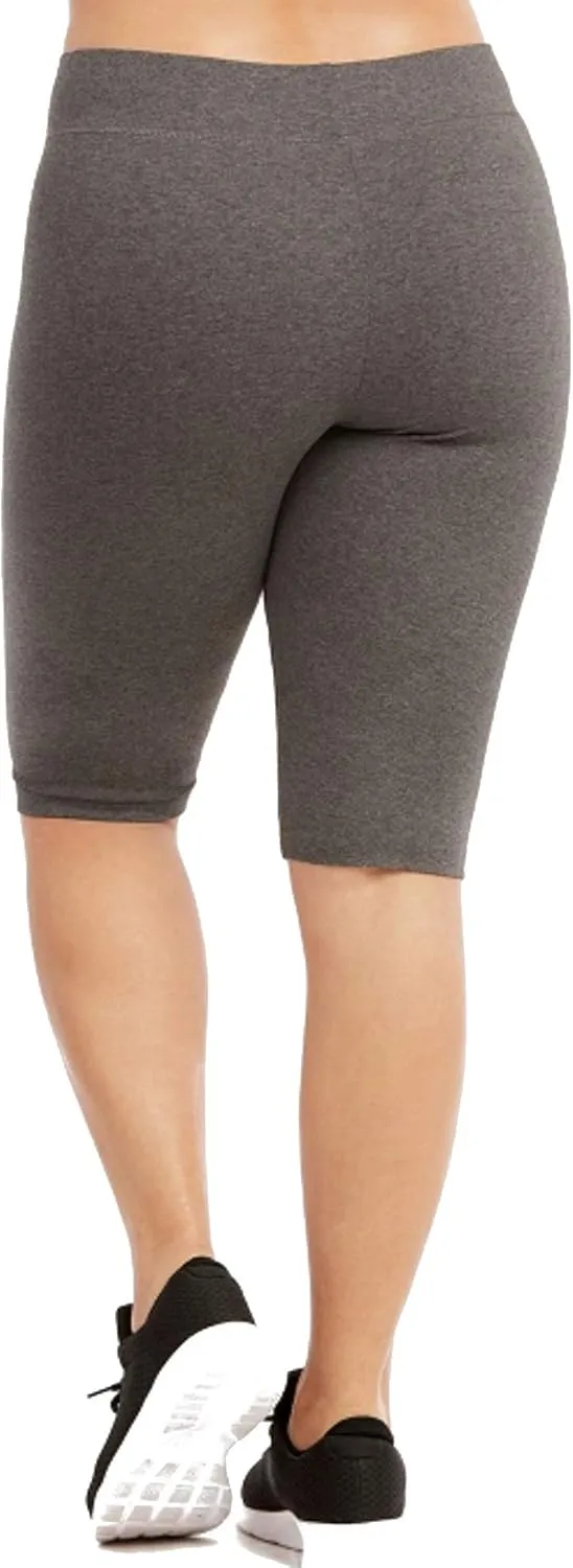 Popular Womens Bike Shorts Plus Size - Cotton Biker Bottoms. Bermuda Long Shorts for Women. Great Gym, Workout & Yoga