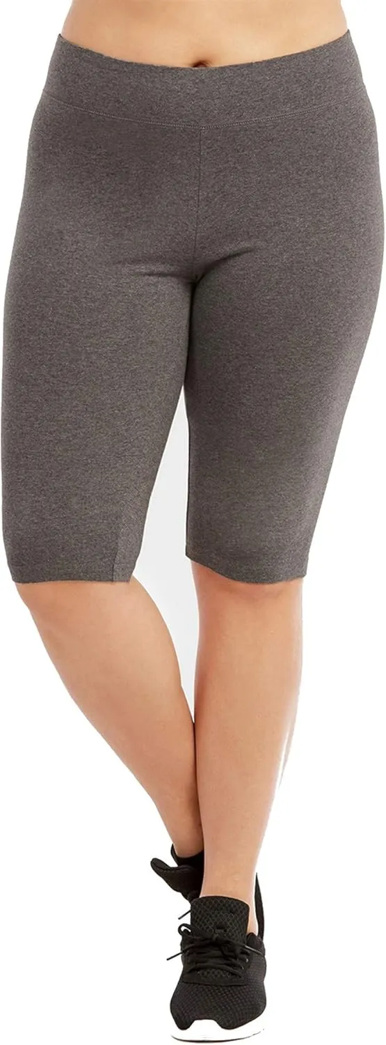 Popular Womens Bike Shorts Plus Size - Cotton Biker Bottoms. Bermuda Long Shorts for Women. Great Gym, Workout & Yoga