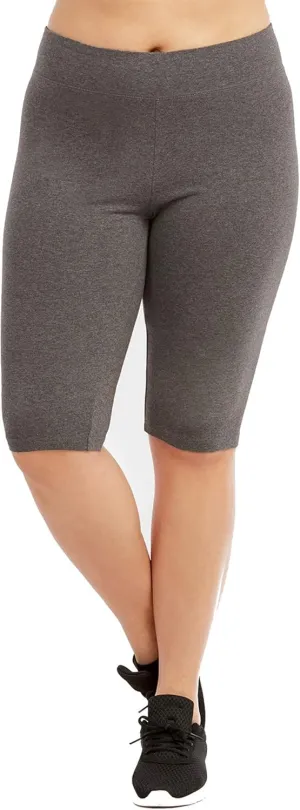 Popular Womens Bike Shorts Plus Size - Cotton Biker Bottoms. Bermuda Long Shorts for Women. Great Gym, Workout & Yoga