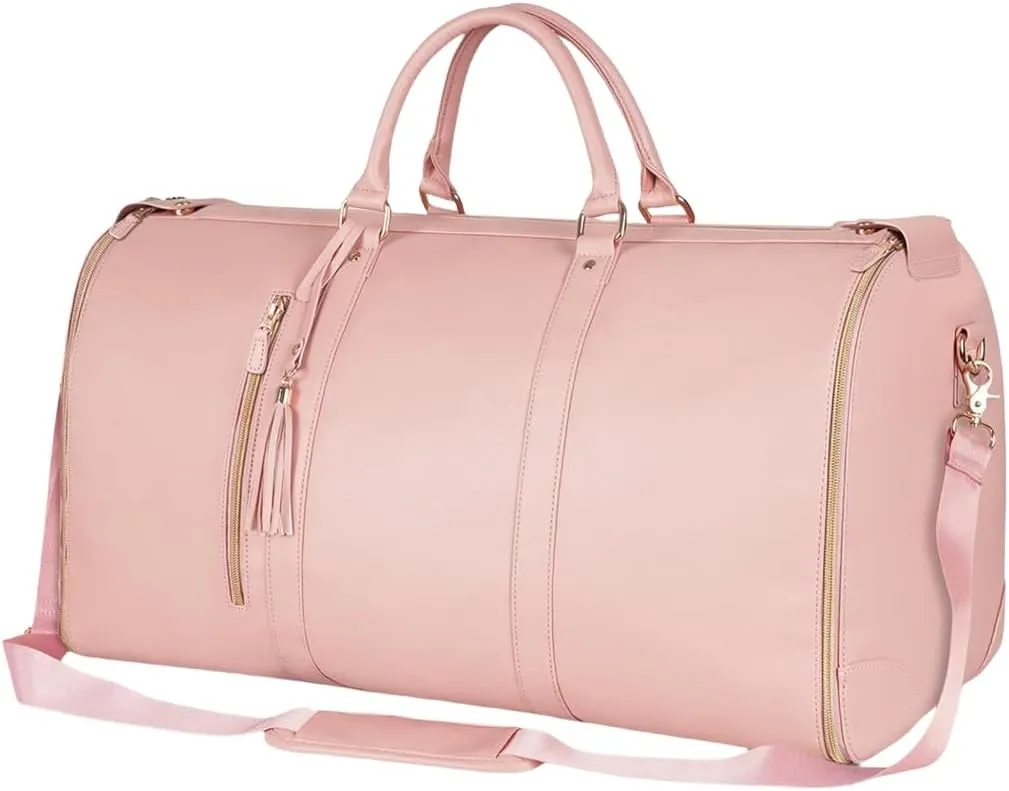 PU Leather Carry On Bag with Multiple Compartment Garment Bag for Business Trip