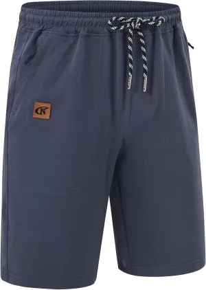 QPNGRP Men's 9" Inseam Zipper Pocket Stretch Shorts