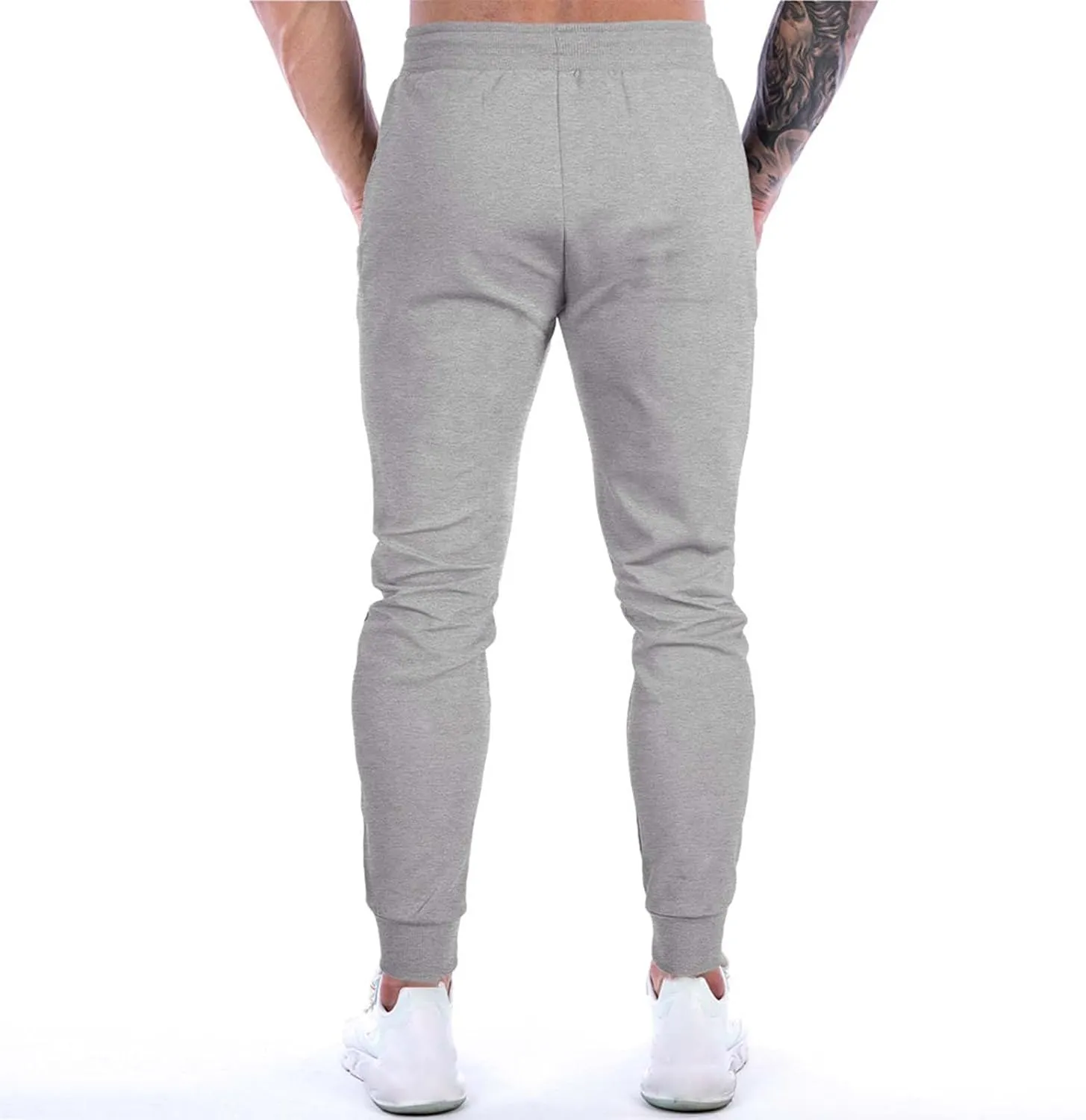 QWENTMTNTY Mens Fashion Joggers Pants Slim Fit Casual Elastic Waist Skinny Athletic Sweatpants Patchwork Workout Pants