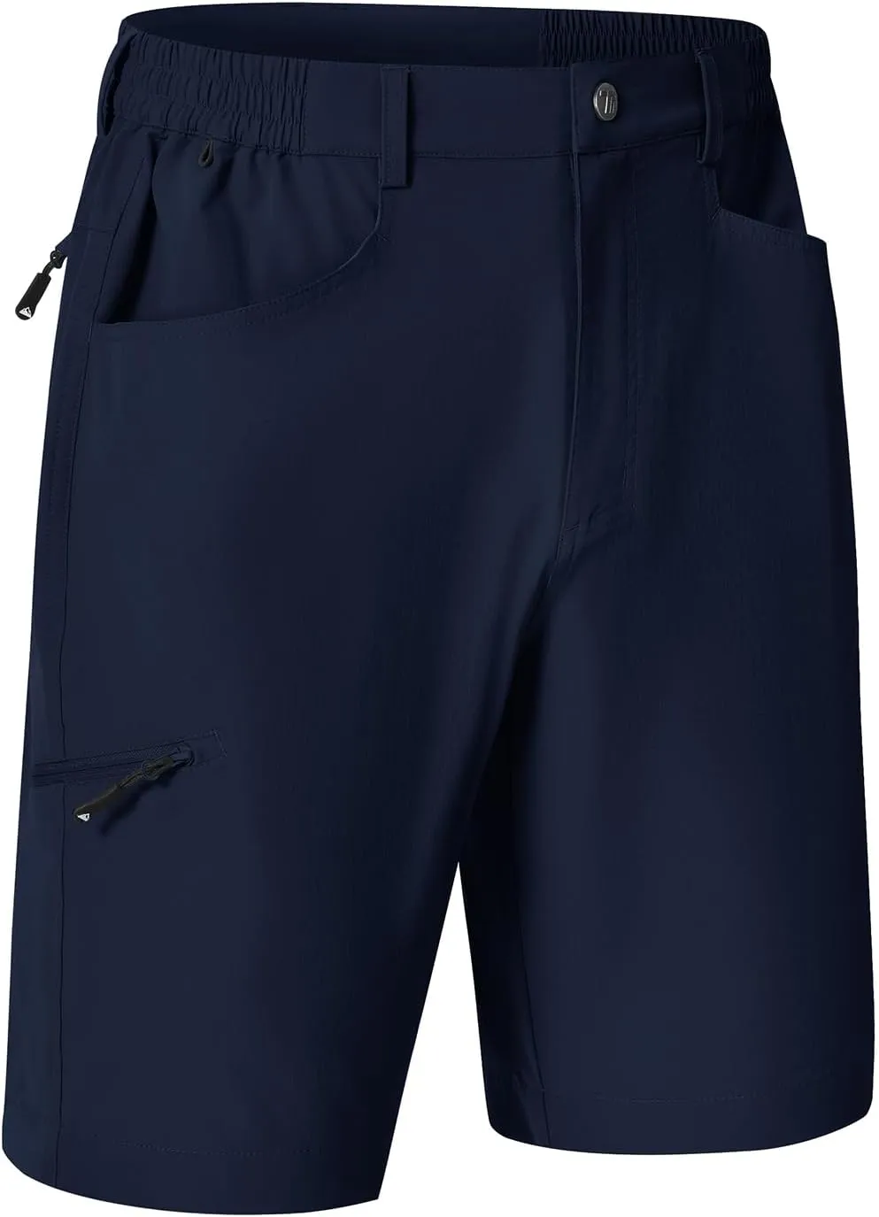 Rdruko Men's 9 Golf Shorts Stretch 4 Pockets Dress Shorts Elastic Waist Casual Flat Front Quick Dri Work Hiking Zip Cargo