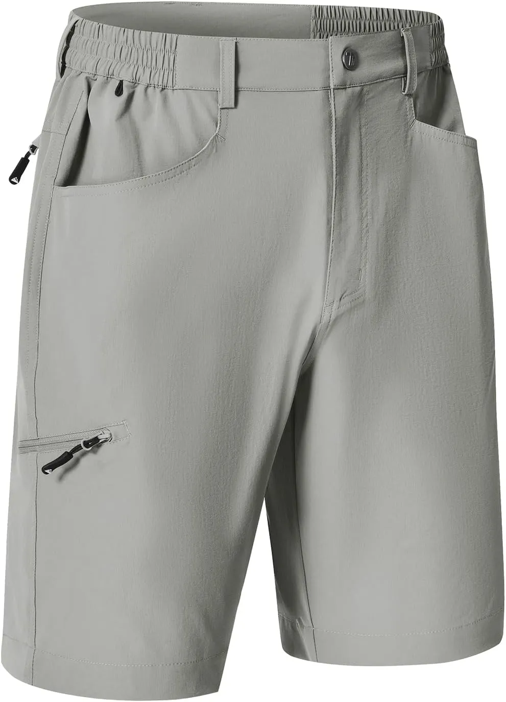 Rdruko Men's 9 Golf Shorts Stretch 4 Pockets Dress Shorts Elastic Waist Casual Flat Front Quick Dri Work Hiking Zip Cargo