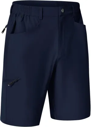 Rdruko Men's 9 Golf Shorts Stretch 4 Pockets Dress Shorts Elastic Waist Casual Flat Front Quick Dri Work Hiking Zip Cargo