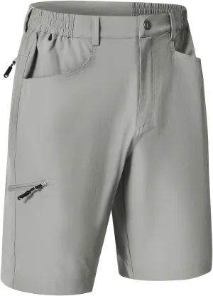 Rdruko Men's 9 Golf Shorts Stretch 4 Pockets Dress Shorts Elastic Waist Casual Flat Front Quick Dri Work Hiking Zip Cargo