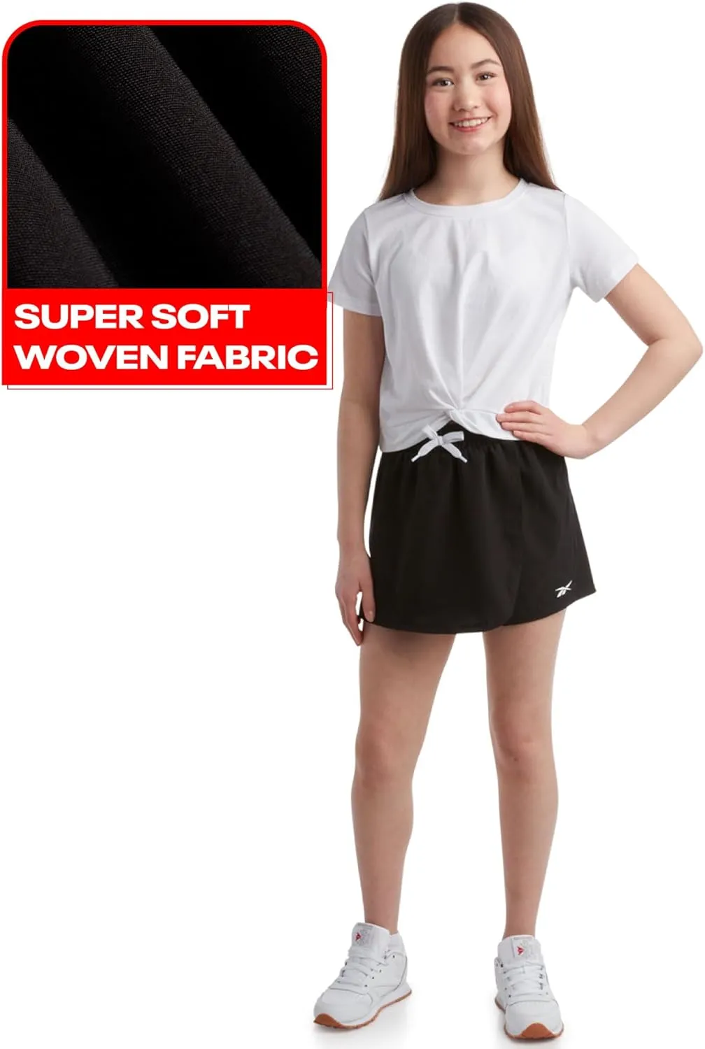 Reebok Girls Active Skort - Performance Woven Athletic Skort for Tennis, Golf, Running - Sporty Summer Outfit for Girls, 7-16