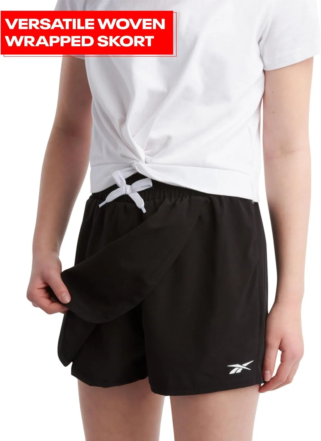 Reebok Girls Active Skort - Performance Woven Athletic Skort for Tennis, Golf, Running - Sporty Summer Outfit for Girls, 7-16
