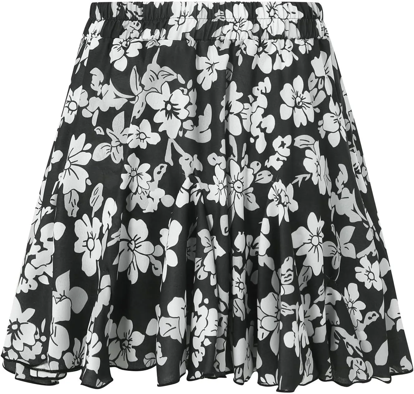 Rvidbe Skorts for Women Dressy Casual,Fashion Boho Floral Skorts Ruffle Mini Skirts Running Elastic Waisted Tennis Shorts