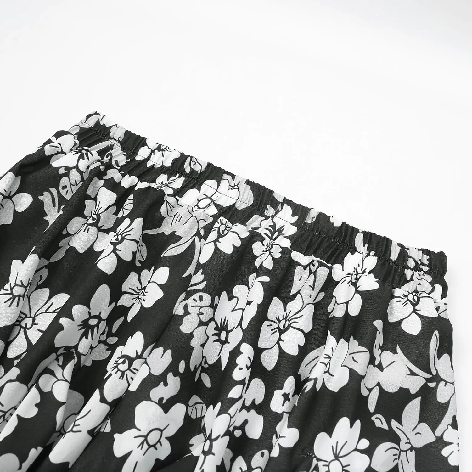 Rvidbe Skorts for Women Dressy Casual,Fashion Boho Floral Skorts Ruffle Mini Skirts Running Elastic Waisted Tennis Shorts