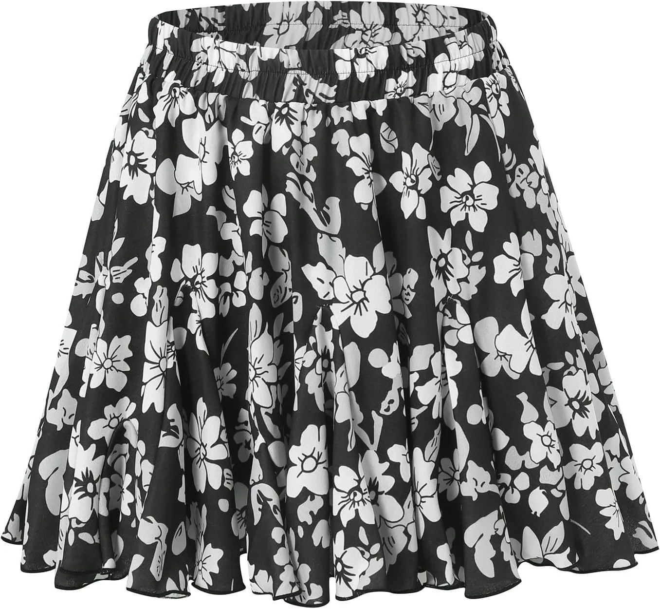 Rvidbe Skorts for Women Dressy Casual,Fashion Boho Floral Skorts Ruffle Mini Skirts Running Elastic Waisted Tennis Shorts